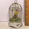 Vintage Porcelain Bird in Bird Cage Music Box by Shafford Japan