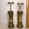 Pair of Vintage Brass Wall Sconces with One Globe