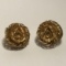 Pair of Vintage Florenza Gold Tone Floral Clip-on Earrings