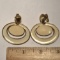 Vintage Signed Trifari Gold Tone Enamel Earrings