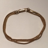 Gold Tone Vintage Sarah Coventry Triple Strand Bracelet