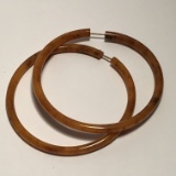 Large Vintage Bakelite Hoop Earrings