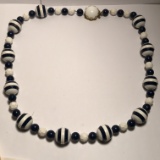 Western Germany Vintage Blue & White Beaded Necklace