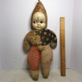 Vintage Soft Bodied Doll with Clown Face