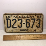 1968 Kentucky License Plate
