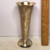 Silver Plated Ruffled Edge Heavy Vase