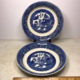Pair of Vintage Homer Laughlin Bowls with Blue Willow Design