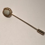Vintage Gold Tone Stick Pin with Opalescent Stone