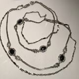 Silver Tone Double Strand Sarah Coventry Long Necklace
