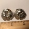 Pair of Vintage Sterling Silver Pansies Pierced Earrings