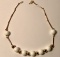 Pretty Vintage Sarah Coventry Gold Tone & White Beaded 14” Necklace
