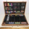 82 pc Gallery Studio with Drawing Pencils, Pastels, Colored Pencils & More in Wood Case