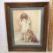 Vintage “Bessie Pease Gutmann” Print of Child & Dog in Wood Frame