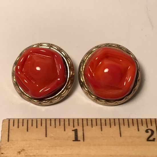 Pair of Vintage Signed Bergere Clip-on Earrings