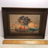 Vintage Still Life Fruit Print in Frame