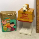 1966 Snoopy “Clean Hands Inspector” Soap Dispensor with Extra Soap
