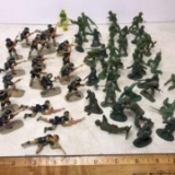 Large Lot of Vintage Toy Army Men - Some Marked “Marx”