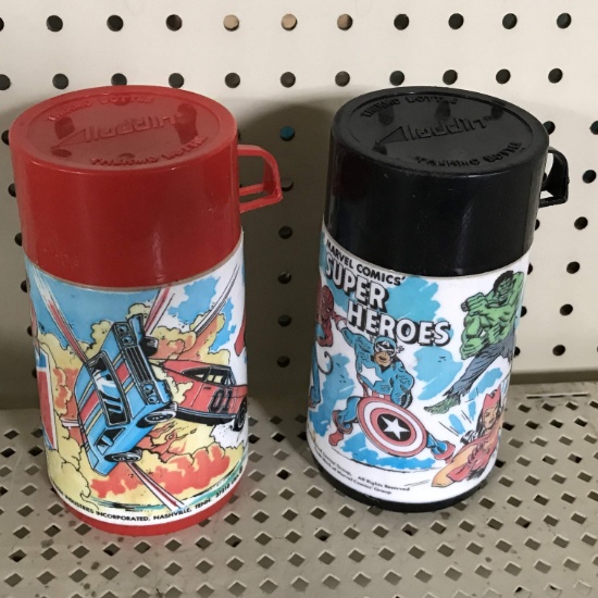 1976 Marvel Comics Thermos & 1980 Dukes of Hazzard Thermos