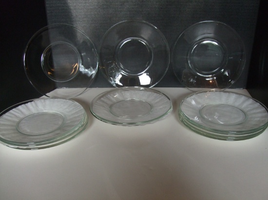 Set of 12 Heavy Glass 8" Plates