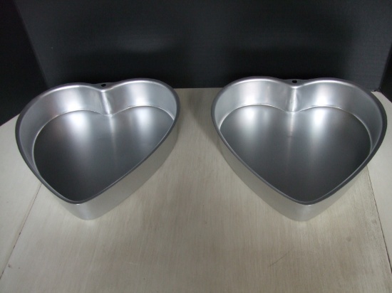 2 Wilton Heart-Shaped Cake Pans.