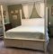 Wooden Antiqued King Size Canopy Bed