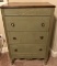 Vintage Antiqued 3 Drawer Chest of Drawers with Gilt Accent