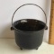 Vintage Small Glass Footed Cauldron