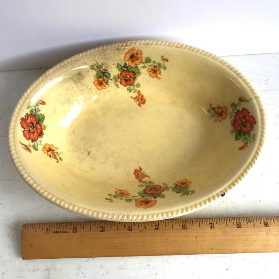 Vintage Oval Floral Serving Bowl