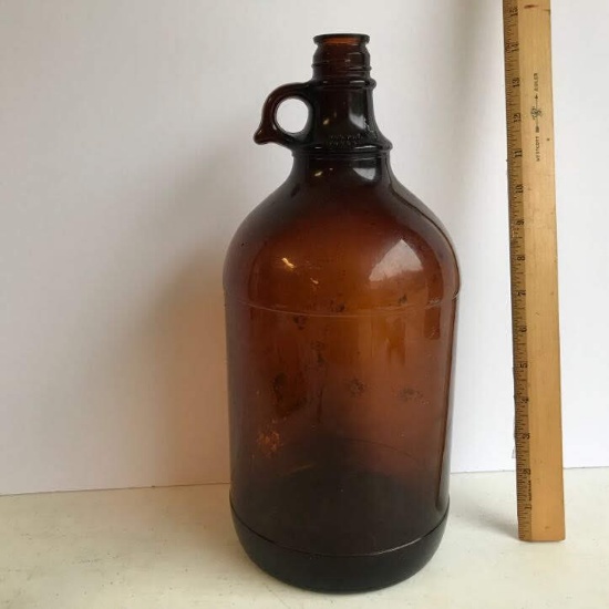 Tall Vintage Brown Glass Bottle