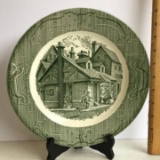 Green Currier & Ives Style “The Old Curiosity Shop” Collector’s Plate