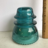 Vintage Turquoise Blue Hemingray Glass Insulator