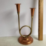 Vintage Copper & Brass Finish Candlesticks