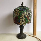 Pretty Lamp with Stained Glass Shade & Bronze Finish Base