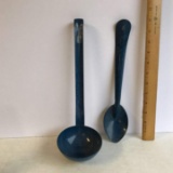 Vintage Graniteware Serving Spoon & Ladle