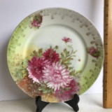 Decorative Porcelain Plate with Mums