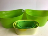 Lot of Lemon & Lime Colored Fun Tubs in Assorted Sizes