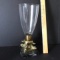 Vintage Oriental Vase with Brass Koi Fish & Marble Base