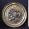 Large Brass Round Wall Hanging with Embossed Fruit Design