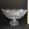 Vintage Oblong Pressed Glass Pedestal Bowl