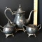 Vintage Oneida Silver Plate Tea Set with Teapot, Creamer & Sugar