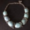 Silver Tone Vintage Choker with Large Turquoise Colored Stones