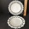 Pair of Laced Edge Milk Glass Dishes