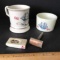 Pair of Vintage Old Spice Shaving Mugs with Vintage Gillette Razor