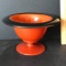 Orange & Black Glass Pedestal Bowl