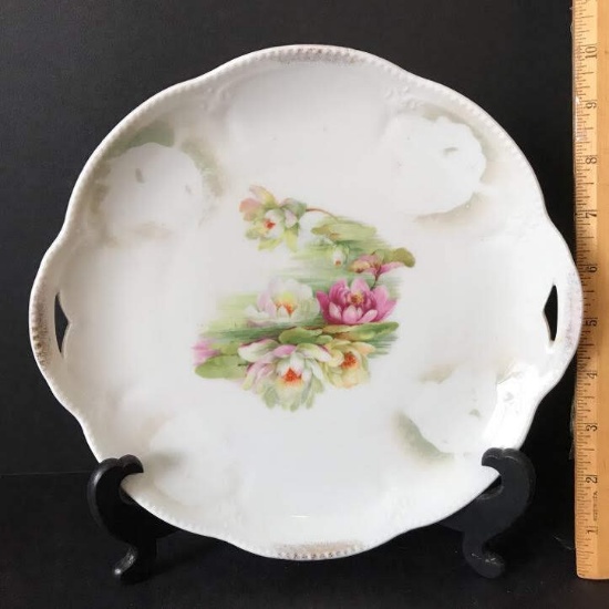 Double Handled Vintage Bavaria Lily Pad Sandwich Plate