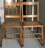 Pair of Vintage Side Chairs with Cane Seats