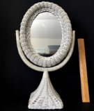 Table Top Wicker Swivel Mirror