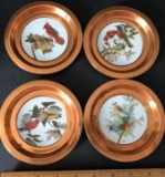 Set of 4 Genuine Nevamar Bird Dishes by Jaques & Audubon