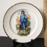 Vintage Blue Boy Plate with Gilt Edge by Crooksville China Co.
