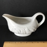 White Embossed Fruit Gravy Boat By Tabletops Unlimited